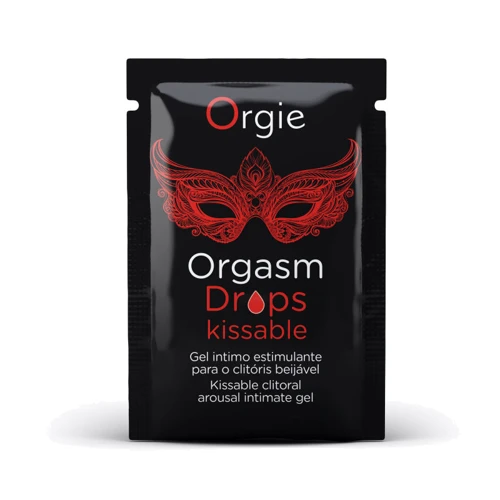 Пробник Збуджувальні краплі для клітора Orgie Orgasm Drops Kissable, 2 мл, тепло-холод, смак яблука