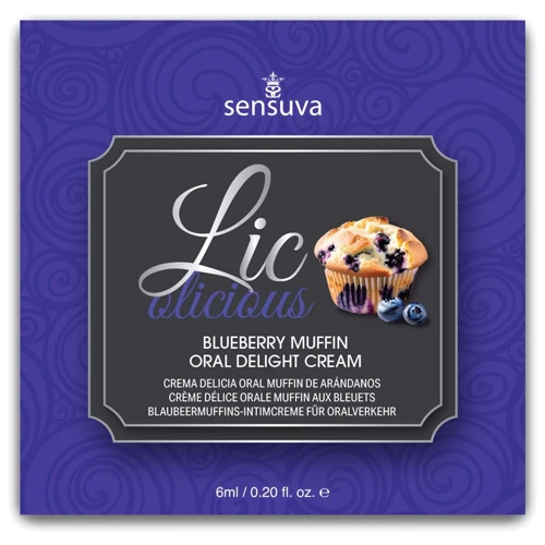 Пробник гелю для мінету Sensuva Lic-o-licious Blueberry Muffin (6 мл)