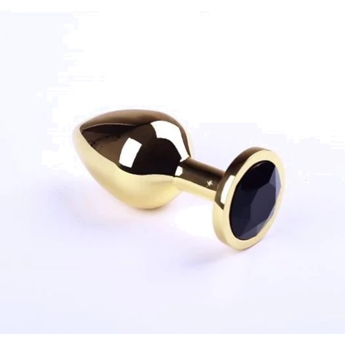 Анальная пробка,Gold Black Diamond, M