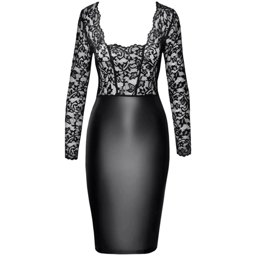 Сукня Noir Handmade F295 Euphoria lace and wetlook midi dress Вlack, L: Розмір L