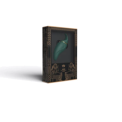 Вібратор 2в1 з язичком Zalo - Hero Jewel Green (кристал Swarovski): Тип управління кнопкове