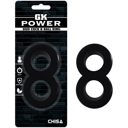 Ерекційне кільце Chisa GK Power Duo Cock 8 Ball Ring Black: Виробник CHISA