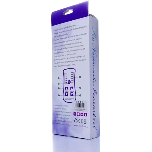 Вибратор с ротацией и стимулятором клитора Boss Series - Bird Purpe, BS2600099: Тип управления Кнопочное
