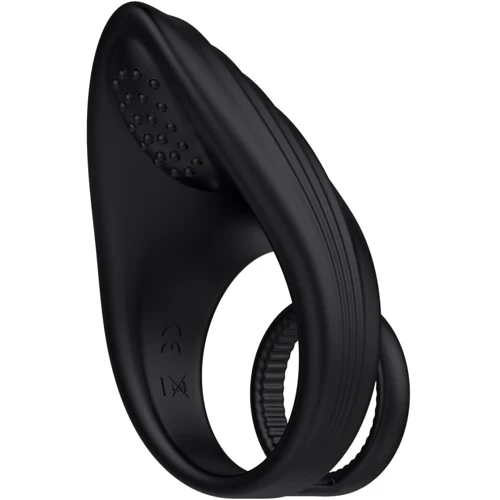 Эрекционное виброкольцо Nexus Enhance Vibrating Cock and Ball Ring, двойное: Цвет черный
