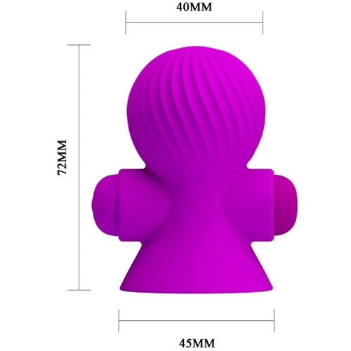 Вакуумные стимуляторы для сосков с вибрацией LYBAILE Pretty Love Vibrating Nipple Suckers Purple фото 6