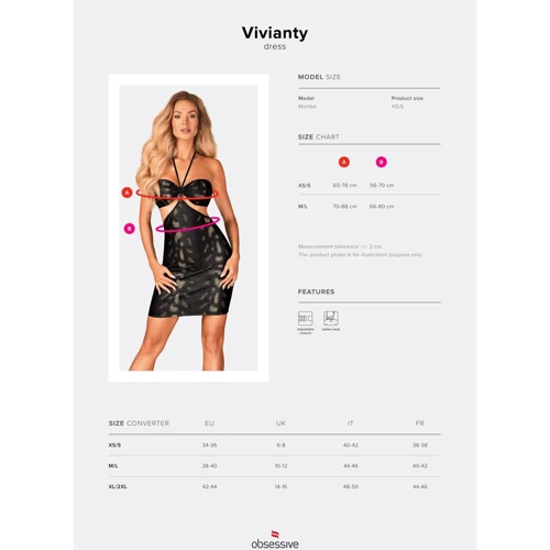 Платье Obsessive Vivianty black XS/S: Для кого Для женщин