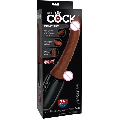 Вібратор Pipedream King Cock Plus 7.5" Thrusting Cock with Balls (PD572829): Призначення Вагинальные