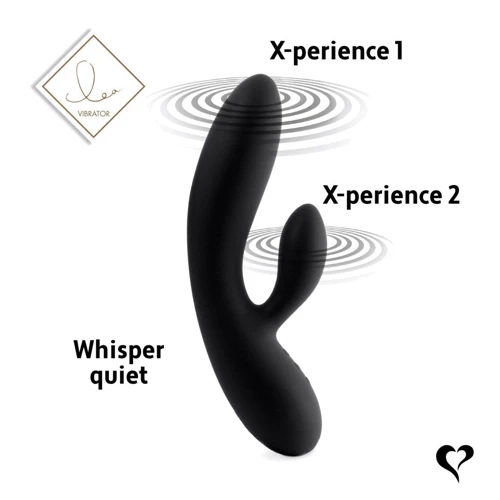 Гнучкий вібратор кролик з двома моторами FeelzToys Lea Rabbit Vibrator Black: Діаметр, см 3.75