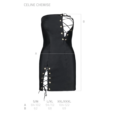 Сексуальна сукня Passion CELINE CHEMISE black XXL/XXXL: Розмір XXL