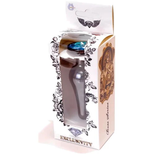 Анальная пробка с кристаллом BOSS of TOYS Boss Series - Jewellery Dark Silver BUTT PLUG Light Blue, BS6400058 фото 6