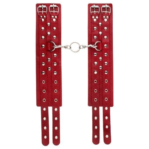 Оковы Leather Double Fix Leg Cuffs, red: Производитель sLash