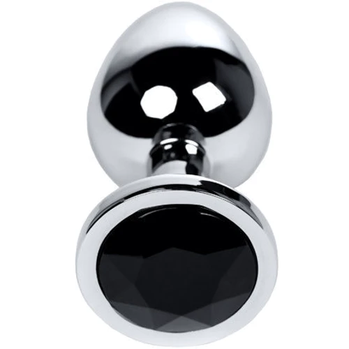 Анальная пробка с кристаллом Toyfa Metal Silver anal plug black gem: Наличие вибрации Нет