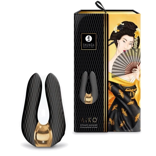 Вібратор для клітора Shunga Aiko Black, гнучкі кінчики: Тип і форма Вібромасажер