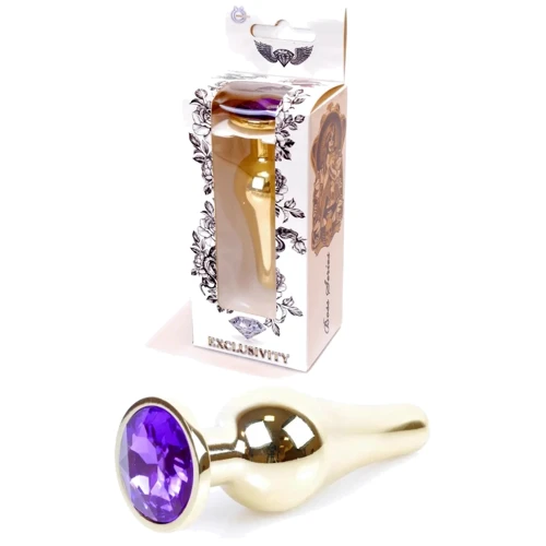 Анальная пробка с кристаллом BOSS of TOYS Boss Series - Jewellery Gold BUTT PLUG Purple, BS6400070