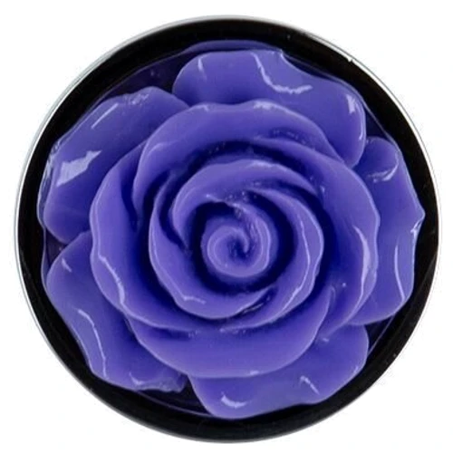 Металлическая анальная пробка LUX Active с розой - Rose Anal Plug - Purple, вибропуля в подарок: Тип Анальные пробки