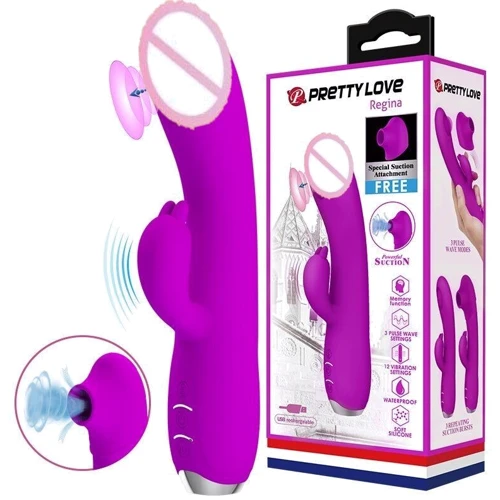 Вибратор с вакуумной стимуляцией клитора Pretty Love - Regina, BI-014727