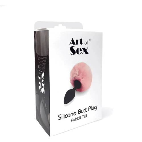 Силиконовая анальная пробка М Art of Sex - Silicone Bunny Tails Butt plug, розовый: Для кого Унисекс
