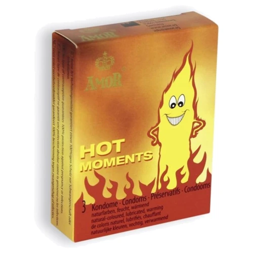 Презервативы с возбуждающим эффектом Amor Hot Moments , 3 шт