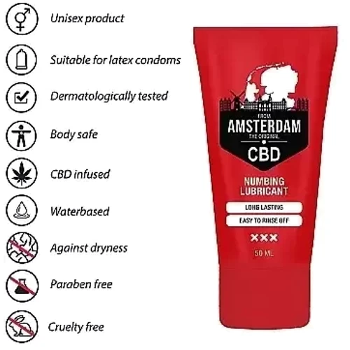 Лубрикант с пролонгирующим эффектом Original CBD from Amsterdam - Numbing Lubricantl, 50 ml: Тип Вагинальные