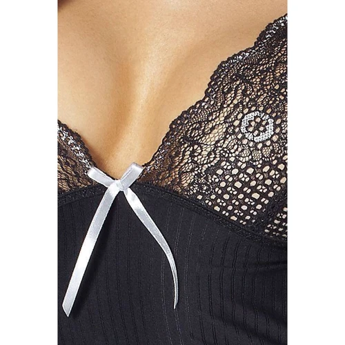 Еротичний пеньюар Passion EDITH CHEMISE black 4XL / 5XL фото 2