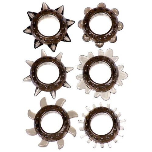 Набір ерекційних кілець Linx Tickler Set Textured Ring Smoke: Колір чорний