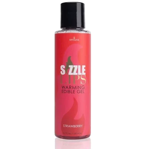 Зігріваючий масажний гель Sensuva - Sizzle Lips Strawberry (125 мл)