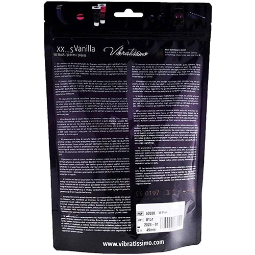 Презервативи Amor Vibratissimo XX... S Vanilla, 49 мм, 50 шт.: Кількість в упаковці 50