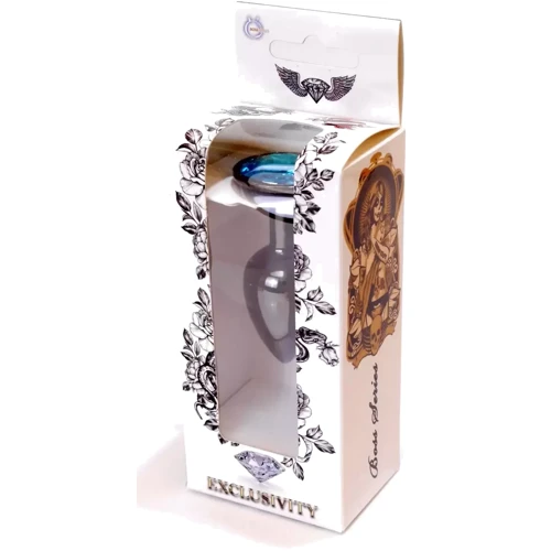 Анальная пробка BOSS of TOYS Boss Series - Jewellery Dark Silver PLUG Light Blue S (BS6400031) фото 6