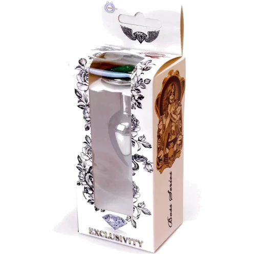 Анальная пробка Boss Series - Jewellery Silver PLUG Green S (BS6400011): Особенности С кристаллами