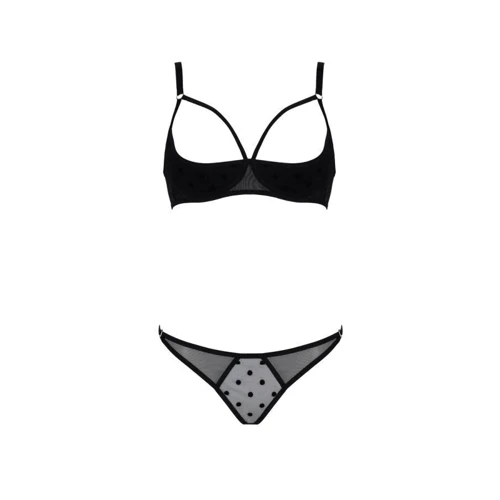 Комплект Passion MARINA SET WITH OPEN BRA black XXL/XXXL: Матеріал Полиамид
