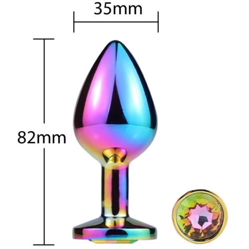 Металевий анальний затор MAI Attraction Toys №73 Rainbow: Матеріал Медицинский металл