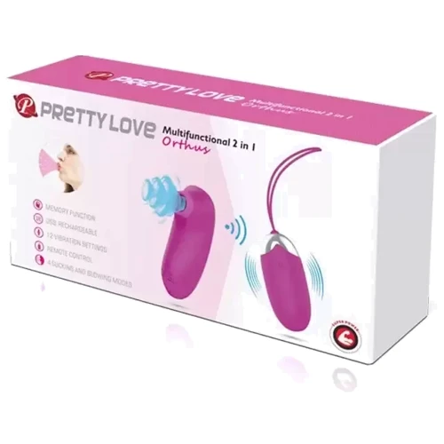 Комплект из виброяйца и вакуумного стимулятора Pretty Love ORTHUS Multifunctional 2 in 1, BI-014901W: Тип управления Кнопочное