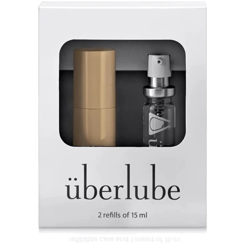 Премиум лубрикант 3-в-1 на силиконовой основе Uberlube Good-to-Go Gold (15 мл) + кейс: Тип Вагинальные
