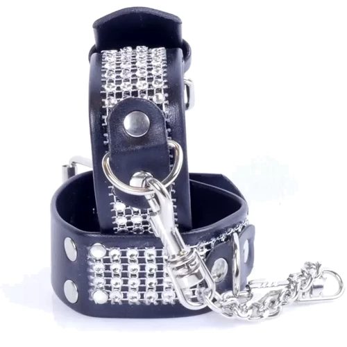 Наручники із кристалами Fetish Boss Series - Handcuffs with cristals Silver (BS3300094): Колір черный