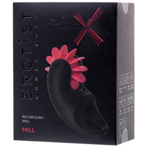Виброкольцо Toyfa Erotist Mill Black: Цвет черный
