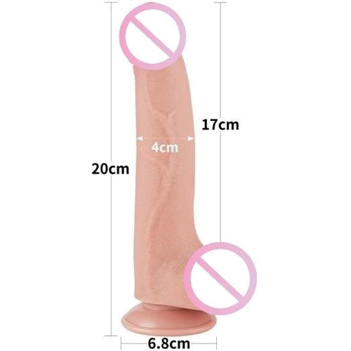 Фаллоимитатор LoveToy Sliding-Skin Dual Layer Dong 8.5" Flesh: Тип Реалистичные
