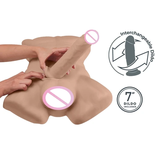 Торс с фаллоимитатором на присоске SilexD Apollo L Male Torso Caramel: Для кого Унисекс
