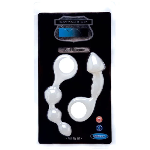 Сет з 2 анальних пробок Bottoms Up Butt Silicone Anal Toy, білий: Для кого унісекс