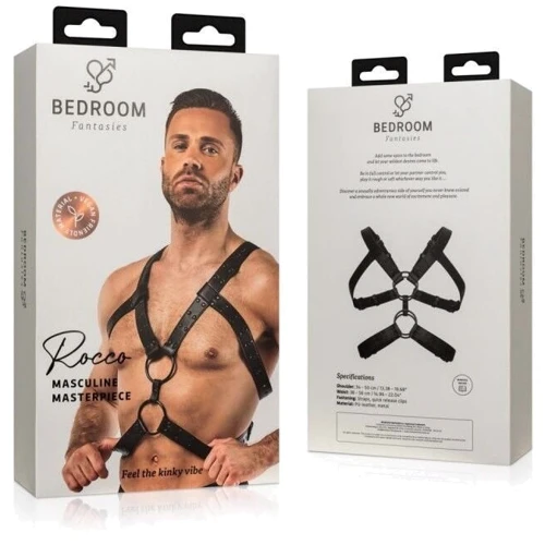 Портупея Bedroom Fantasies Rocco Masculine Masterpiece - Black: Применение На грудь