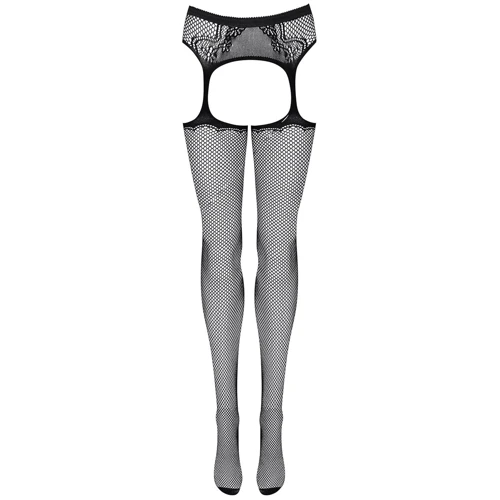 Чулки с поясом Obsessive S232 (Черный, S/M/L) фото 3