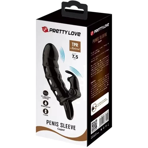 Подовжуюча насадка з вібростимуляцією PRETTY LOVE - Cuper PENIS SLEEVE, BI-026239 фото 6