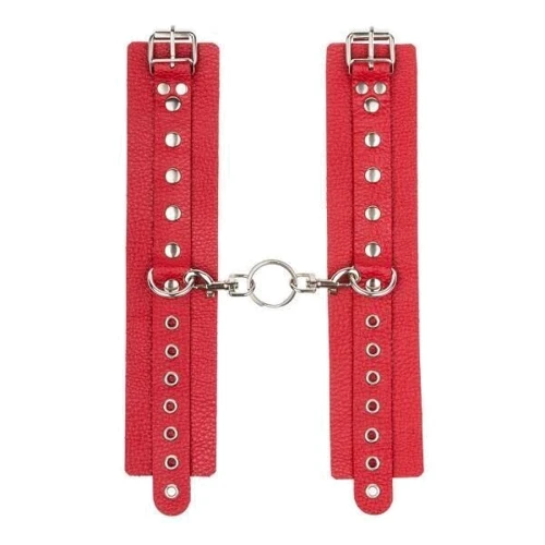 Наручники Leather Double Fix Leg Cuffs, Red: Виробник sLash