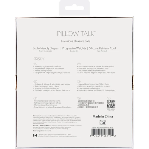 Роскошные вагинальные шарики PILLOW TALK - Frisky Teal с кристаллом Сваровски фото 9