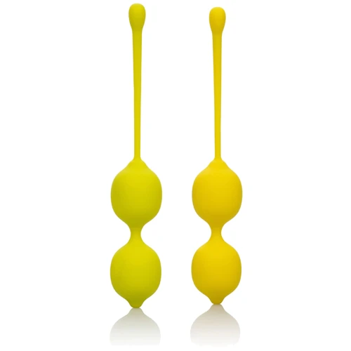 CalExotics Kegel Training Set Lemon вагінальні кульки, 9.5x3.25 см