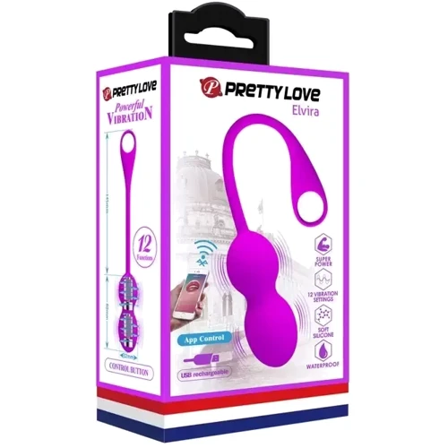 Вагинальные шарики с вибрацией и управлением с смартфона LYBAILE Pretty Love Elvira, BI-210212HP: Количество шариков 2