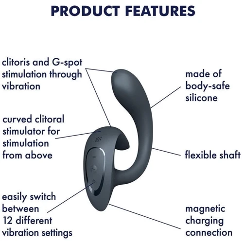 Вибратор Satisfyer G for Goddess 1 Dark Grey: Диаметр, см 3.7