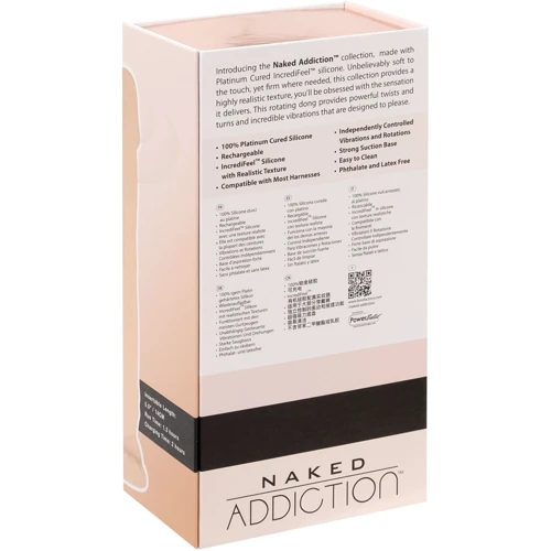 Фалоімітатор з вібрацією та ротацією Naked ADDICTION Chris 8″ Rotating & Vibrating Dong, пульт ДК: Діаметр, см 4.2