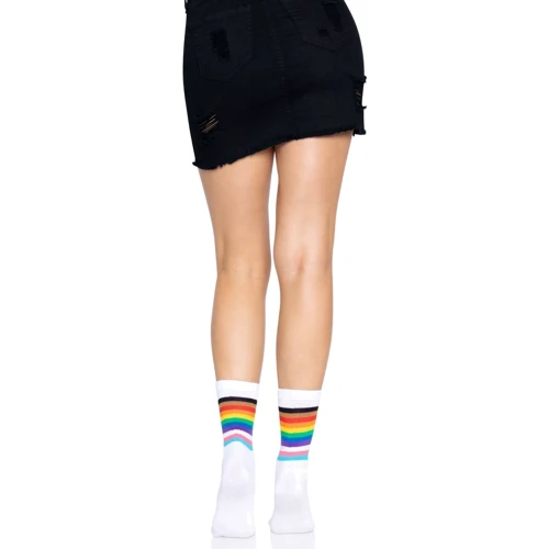 Носки женские в полоску Leg Avenue Pride crew socks Rainbow, 37–43 размер: Материал Полиэстер