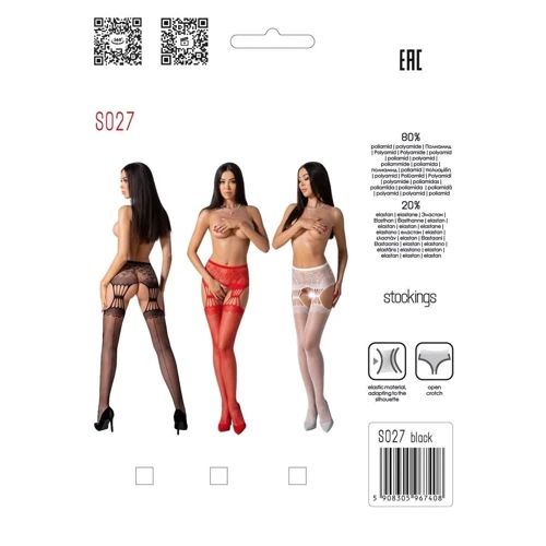 Эротические колготки-бодистокинг Passion S027 black: Декор Без декора