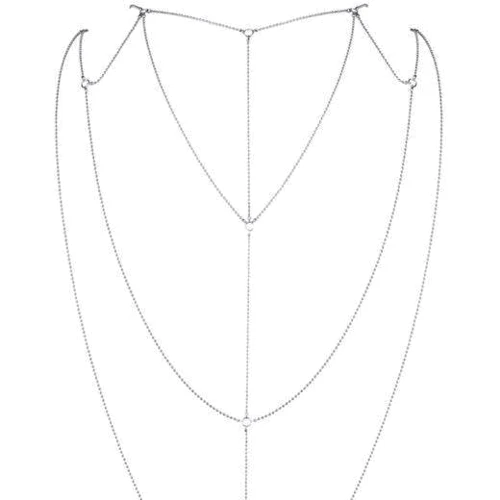 Украшение для спины и декольте Bijoux Indiscrets Magnifique Back and Cleavage Chain - Silver: Применение На тело
